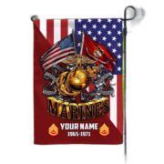 Premium Custom Name, Rank USMC Veteran Flag, Gift For Marine Veteran Garden Flag - House Flag VPVC104103 - Image 2