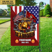 Premium Custom Name, Rank USMC Veteran Flag, Gift For Marine Veteran Garden Flag - House Flag VPVC104103 - Image 2