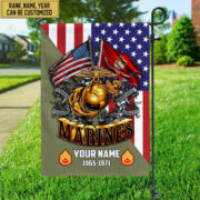 Premium Custom Name, Rank USMC Veteran Flag, Gift For Marine Veteran Garden Flag - House Flag VPVC104103 - Image 4