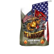 Premium Custom Name, Rank USMC Veteran Flag, Gift For Marine Veteran Garden Flag - House Flag VPVC104103 - Image 3
