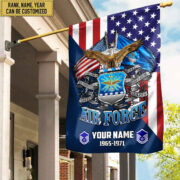 Premium Custom Name, Rank USAF Veteran Flag, Gift For Air Force Veteran Garden Flag - House Flag VPVC104104 - Image 3