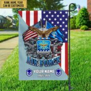 Premium Custom Name, Rank USAF Veteran Flag, Gift For Air Force Veteran Garden Flag - House Flag VPVC104104 - Image 2