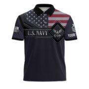 US Navy Polo Shirt, Custom Name, Rank VPVC200002
