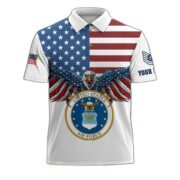 Premium USAF Veteran Polo Shirt, Custom Name, Rank Gift For Air Force Veteran VPVC200404