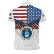 Premium USAF Veteran Polo Shirt, Custom Name, Rank Gift For Air Force Veteran VPVC200404 - Image 2
