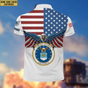 Premium USAF Veteran Polo Shirt, Custom Name, Rank Gift For Air Force Veteran VPVC200404 - Image 2