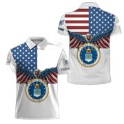 Premium USAF Veteran Polo Shirt, Custom Name, Rank Gift For Air Force Veteran VPVC200404 - Image 3