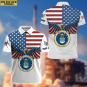 Premium USAF Veteran Polo Shirt, Custom Name, Rank Gift For Air Force Veteran VPVC200404 - Image 3
