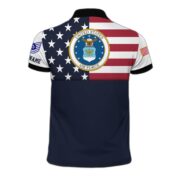 USAF Veteran Polo Shirt, Custom Name, Rank Gift For US Air Force Veteran VPVC200504 - Image 2