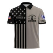 USAF Veteran Polo Shirt, Custom Name, Rank Gift For US Air Force Veteran VPVC200604