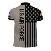 USAF Veteran Polo Shirt, Custom Name, Rank Gift For US Air Force Veteran VPVC200604 - Image 2