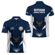 Customized US Navy Veteran Polo Shirt, Gift for Grandpa Dad Husband, Gift for Navy Veteran VPVC200802 - Image 3