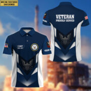 Customized US Navy Veteran Polo Shirt, Gift for Grandpa Dad Husband, Gift for Navy Veteran VPVC200802 - Image 3