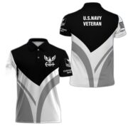 Premium Custom US Navy Polo Shirt, Gift for Navy Veteran, Veterans Day, Father's Day VPVC201402
