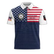 US Navy Polo Shirt, Custom Name, Rank, Gift for Navy Veteran, Veterans Day, Father's Day VPVC201502