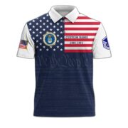USAF Polo Shirt, Custom Name, Rank, Gift for Air Force Veteran, Veterans Day, Father's Day VPVC201504