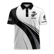Unique Custom USMC Polo Shirt, Custom Name, Rank, Gift for Marine Veteran, Veterans Day, Father's Day VPVC201703