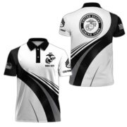 Unique Custom USMC Polo Shirt, Custom Name, Rank, Gift for Marine Veteran, Veterans Day, Father's Day VPVC201703 - Image 3