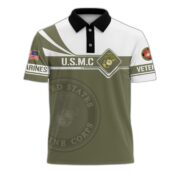Premium USMC Polo Shirt, Gift for Marine Veteran VPVC202403 - Image 4