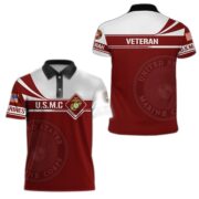 Premium USMC Polo Shirt, Gift for Marine Veteran VPVC202403 - Image 3