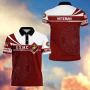 Premium USMC Polo Shirt, Gift for Marine Veteran VPVC202403 - Image 3