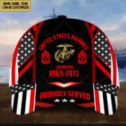 Premium USMC Cap, Hat For Marine Veteran, Custom Name, Rank VPVC002303