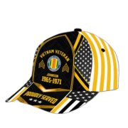 Premium Vietnam Veteran Cap, Hat For Vietnam Veteran, Custom Name, Rank VPVC002306 - Image 3