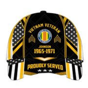 Premium Vietnam Veteran Cap, Hat For Vietnam Veteran, Custom Name, Rank VPVC002306