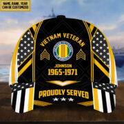Premium Vietnam Veteran Cap, Hat For Vietnam Veteran, Custom Name, Rank VPVC002306