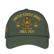 Custom Name, Rank, US Army Embroidered Cap, Hat for Army Veteran, Gifts for Father's Day, Veterans Day VPVC300301