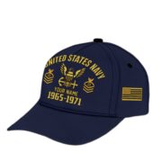 Custom Name, Rank, US Navy Embroidered Cap, Hat for Navy Veteran, Gifts for Father's Day, Veterans Day VPVC300302 - Image 3