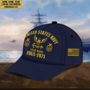 Custom Name, Rank, US Navy Embroidered Cap, Hat for Navy Veteran, Gifts for Father's Day, Veterans Day VPVC300302 - Image 3