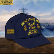 Custom Name, Rank, US Navy Embroidered Cap, Hat for Navy Veteran, Gifts for Father's Day, Veterans Day VPVC300302 - Image 2