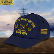 Custom Name, Rank, USAF Embroidered Cap, Hat for Air Force Veteran, Gifts for Father's Day, Veterans Day VPVC300304 - Image 3