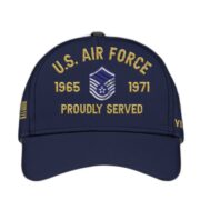 Premium Custom Name, Rank, USAF Embroidered Cap, Hat for Air Force Veteran, Gifts for Father's Day, Veterans Day VPVC300504