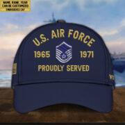Premium Custom Name, Rank, USAF Embroidered Cap, Hat for Air Force Veteran, Gifts for Father's Day, Veterans Day VPVC300504