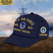 Premium Custom Name, Rank, USAF Embroidered Cap, Hat for Air Force Veteran, Gifts for Father's Day, Veterans Day VPVC300504 - Image 3