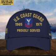 Premium Custom Name, Rank, USCG Embroidered Cap, Hat for Coast Guard Veteran, Gifts for Father's Day, Veterans Day VPVC300505