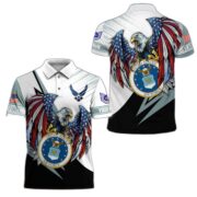 Premium USAF Polo Shirt, Custom Name, Rank Gift For Air Force Veteran VPVC204204 - Image 3