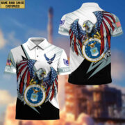 Premium USAF Polo Shirt, Custom Name, Rank Gift For Air Force Veteran VPVC204204 - Image 3