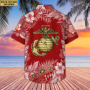 Premium USMC Hawaii Shirt With Pocket, Custom Name, Rank, Gifts For Marine Veteran VPVC400403 - Image 2
