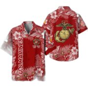Premium USMC Hawaii Shirt With Pocket, Custom Name, Rank, Gifts For Marine Veteran VPVC400403 - Image 3