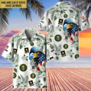 US Army Hawaii Shirt With Pocket, Custom Rank, Name, Gifts For Army Veteran VPVC401601 - Image 3