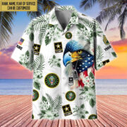 US Army Hawaii Shirt With Pocket, Custom Rank, Name, Gifts For Army Veteran VPVC401601