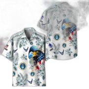 USAF Hawaii Shirt With Pocket, Custom Rank, Name, Gifts For Air Force Veteran VPVC401604 - Image 3