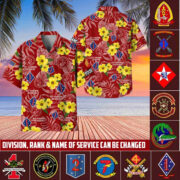 USMC Hawaiian Shirt With Pocket, Custom Rank, Name, Gifts For Marine Veteran, Gifts For Veterans Day, Father's Day VPVC400803