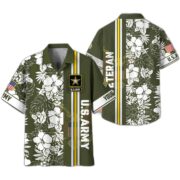 Premium Custom Name, Rank US Army Hawaiian Shirt With Pocket, Gifts For Veterans Day, Father's Day, Gifts for Army Veteran VPVC401401 - Image 3