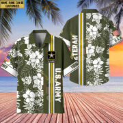 Premium Custom Name, Rank US Army Hawaiian Shirt With Pocket, Gifts For Veterans Day, Father's Day, Gifts for Army Veteran VPVC401401 - Image 3
