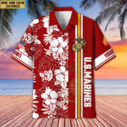Premium Custom Name, Rank USMC Hawaiian Shirt With Pocket, Gifts For Veterans Day, Father's Day, Gifts for Marine Veteran VPVC401403