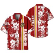 Premium Custom Name, Rank USMC Hawaiian Shirt With Pocket, Gifts For Veterans Day, Father's Day, Gifts for Marine Veteran VPVC401403 - Image 3